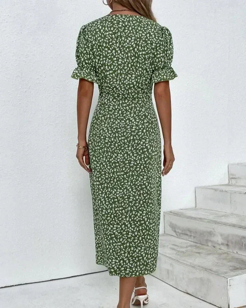 Leviana™ | Elegant Floral Print Dress