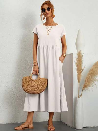 Ruby™ | Elegant Essential Cotton and Linen Dress