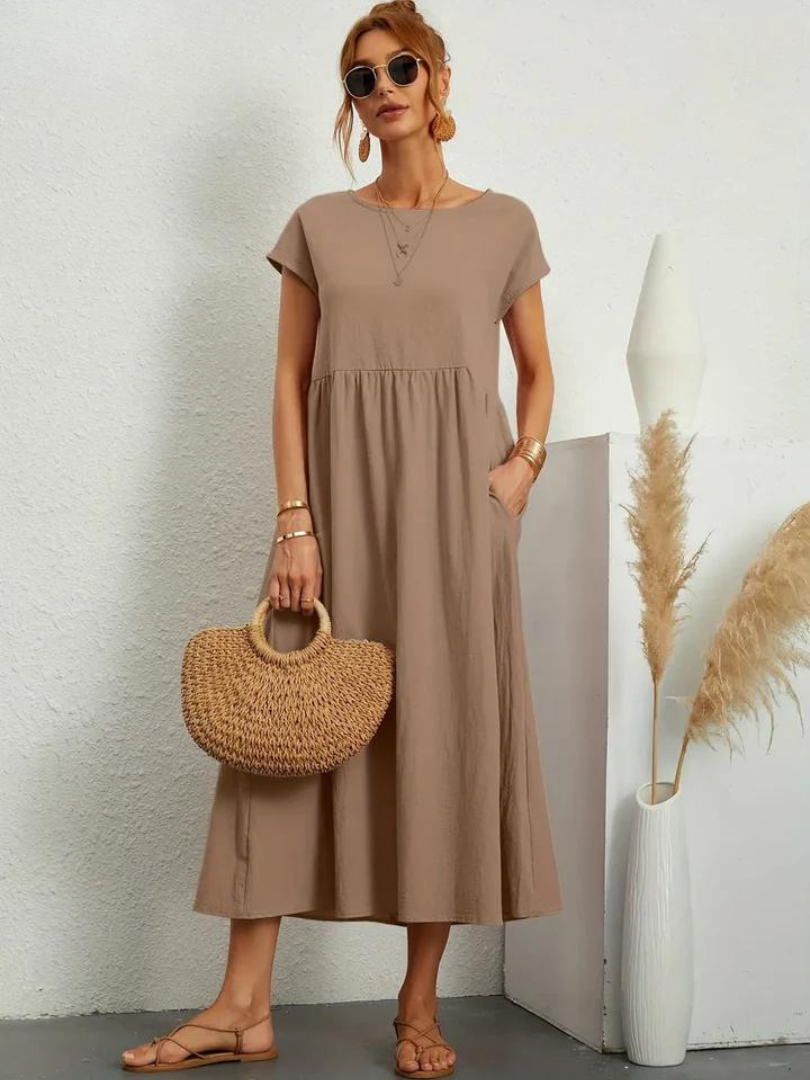 Ruby™ | Elegant Essential Cotton and Linen Dress