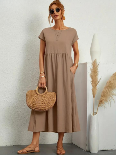 Ruby™ | Elegant Essential Cotton and Linen Dress
