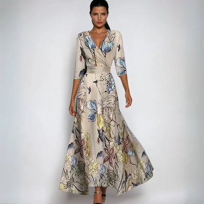 Leviana™ | Elegant Floral Wrap Dress