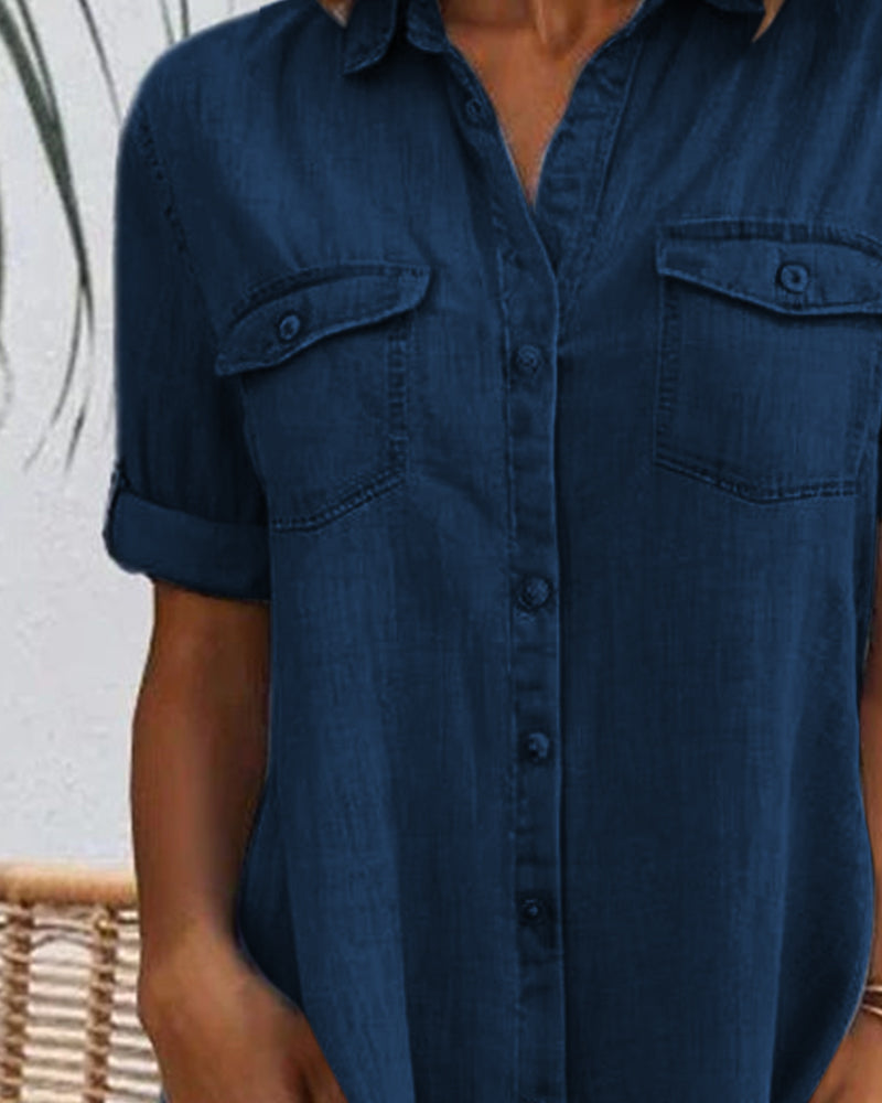 Elise  | Casual Denim Shirt Dress