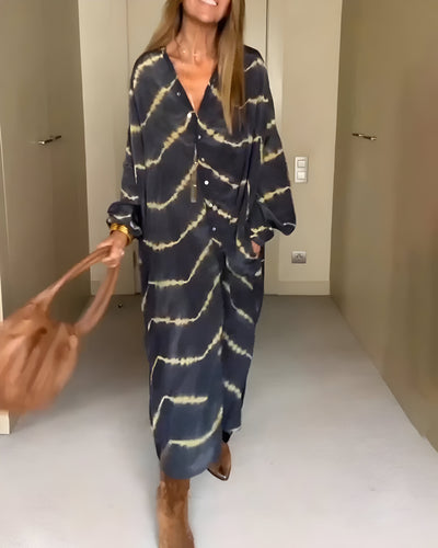 Eva | Bohemian Striped Maxi Dress