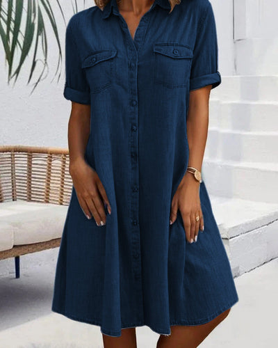 Elise  | Casual Denim Shirt Dress