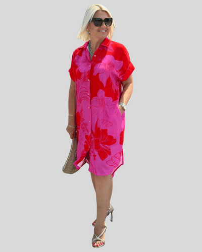 Modehus | Midi Dress with Floral Collar