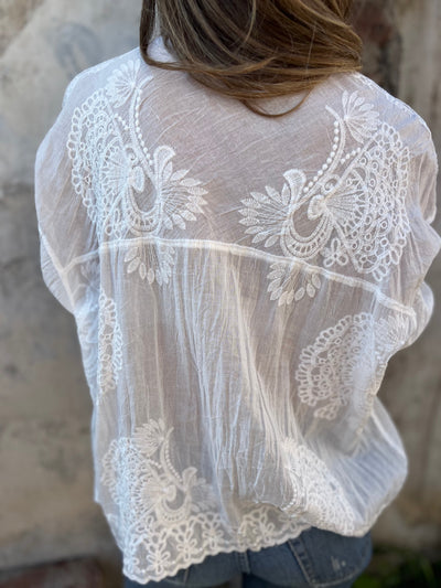ISABELLE Chic Lace Embroidered Blouse
