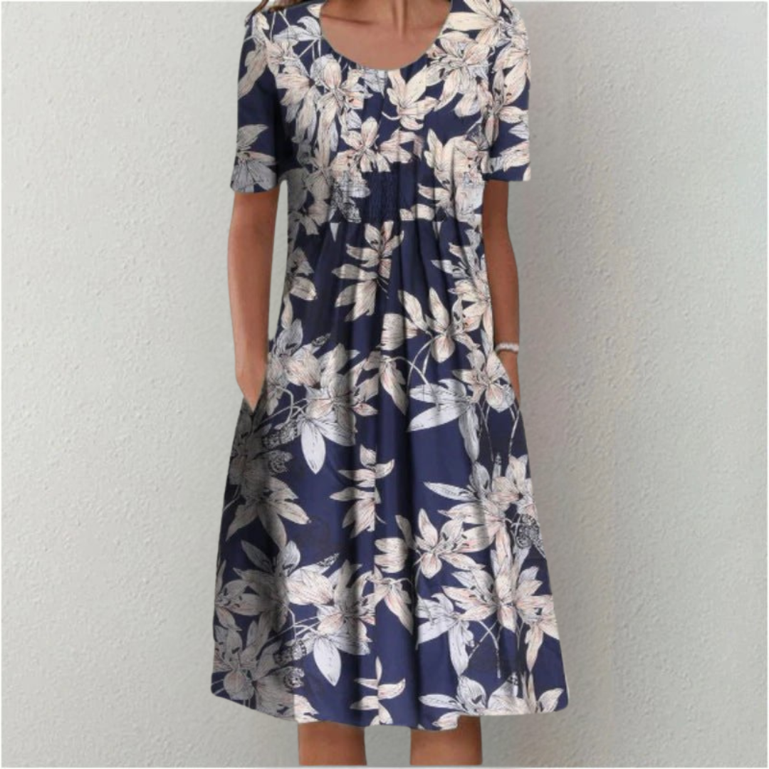 Sofia Stylish and Casual Floral Dress with Pockets