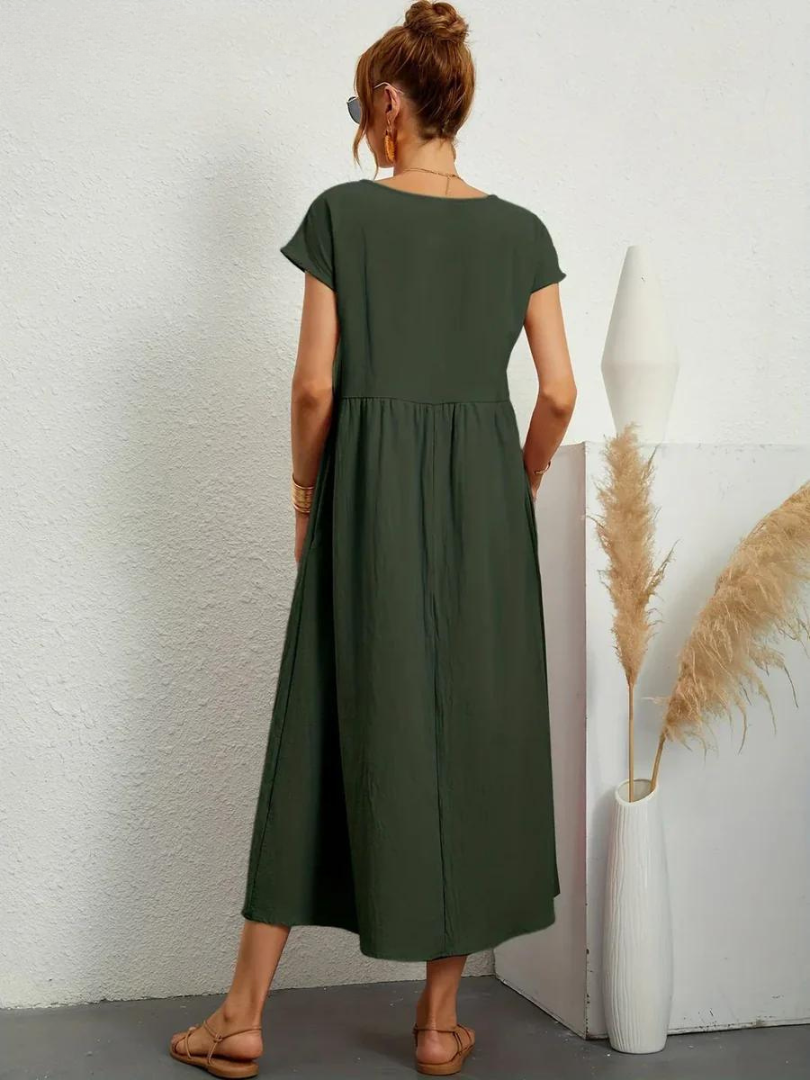 Ruby™ | Elegant Essential Cotton and Linen Dress