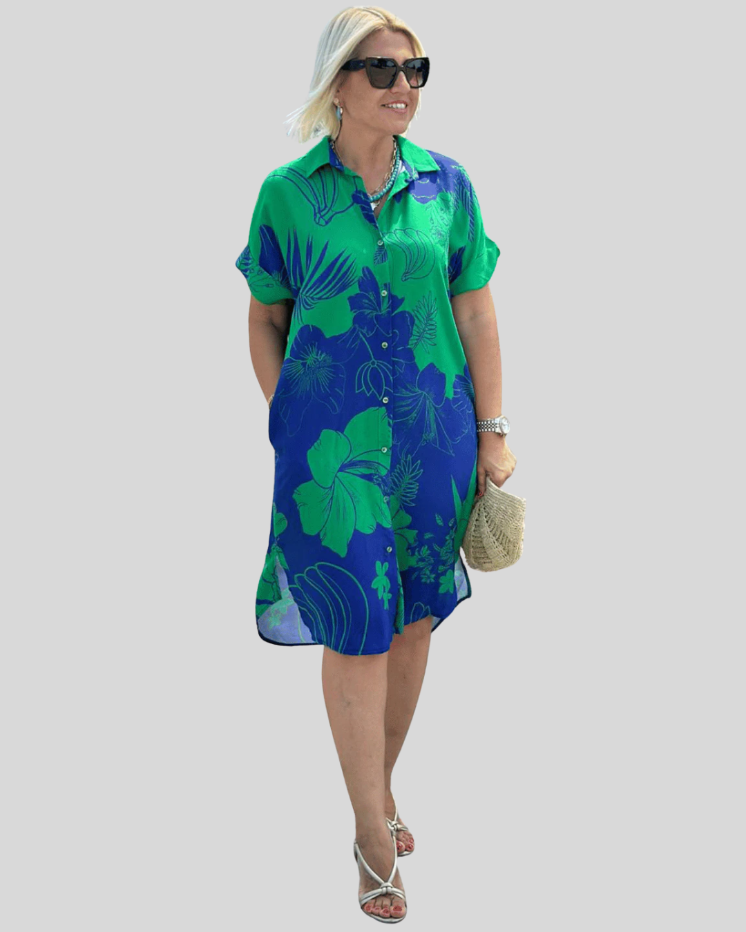 Modehus | Midi Dress with Floral Collar