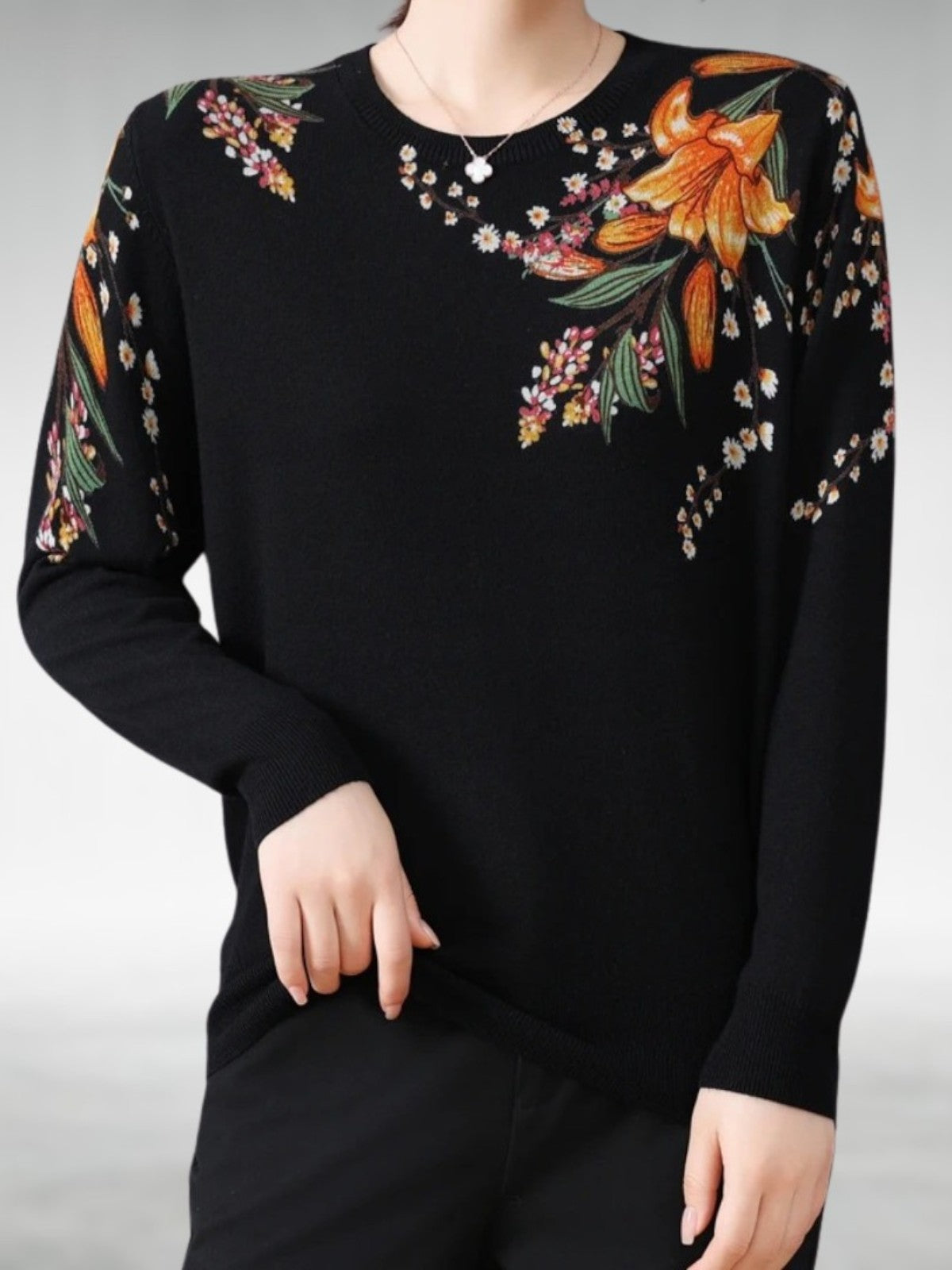 Alannah™ Elegant Floral Knit Jumper
