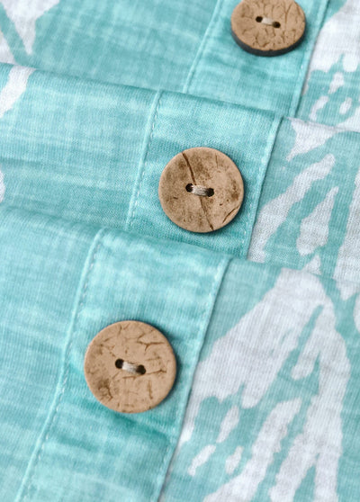 Claire Circular Ring Tropical Plants Print Strappy Dress