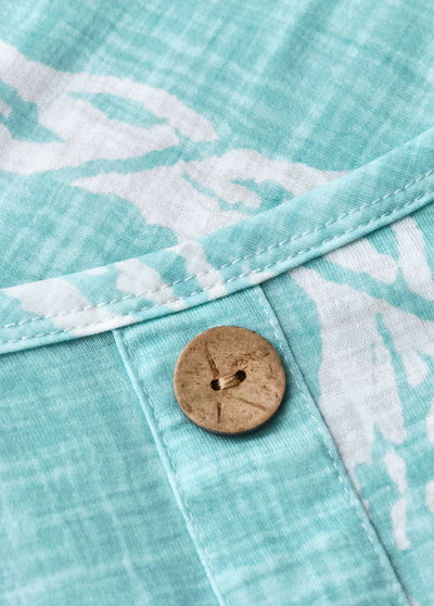 Claire Circular Ring Tropical Plants Print Strappy Dress