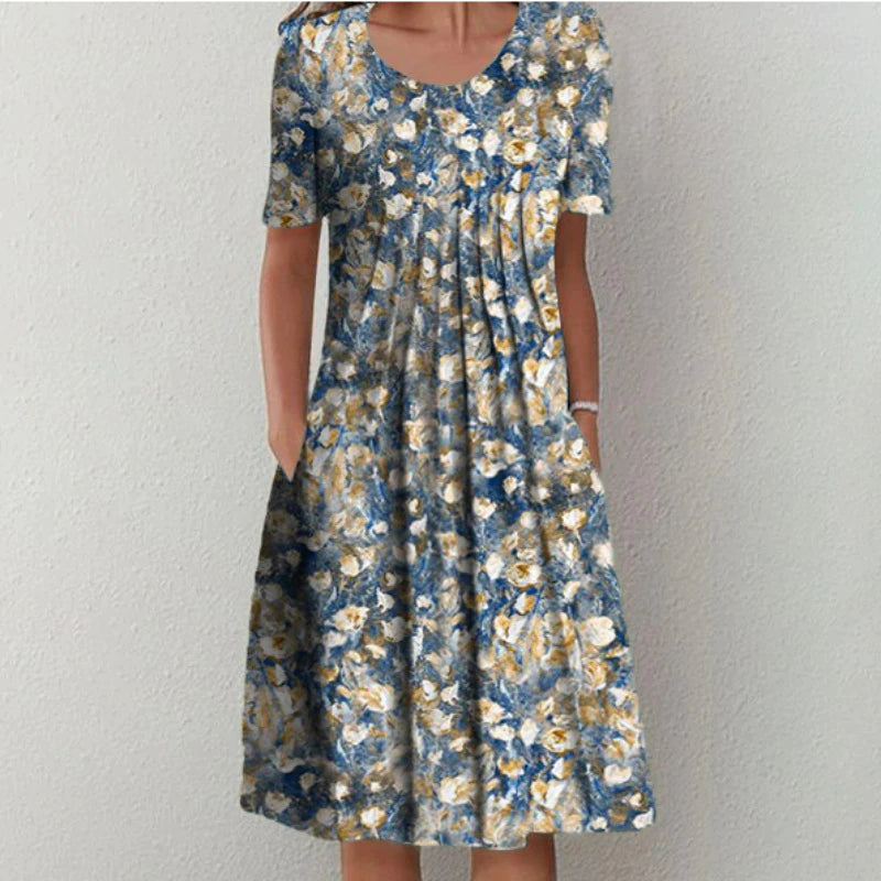 Sofia Stylish and Casual Floral Dress with Pockets