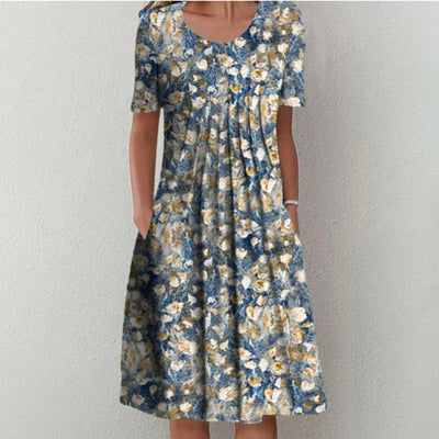 Sofia Stylish and Casual Floral Dress with Pockets