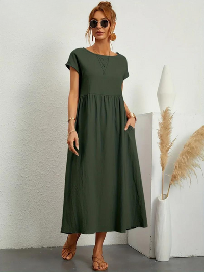 Ruby™ | Elegant Essential Cotton and Linen Dress