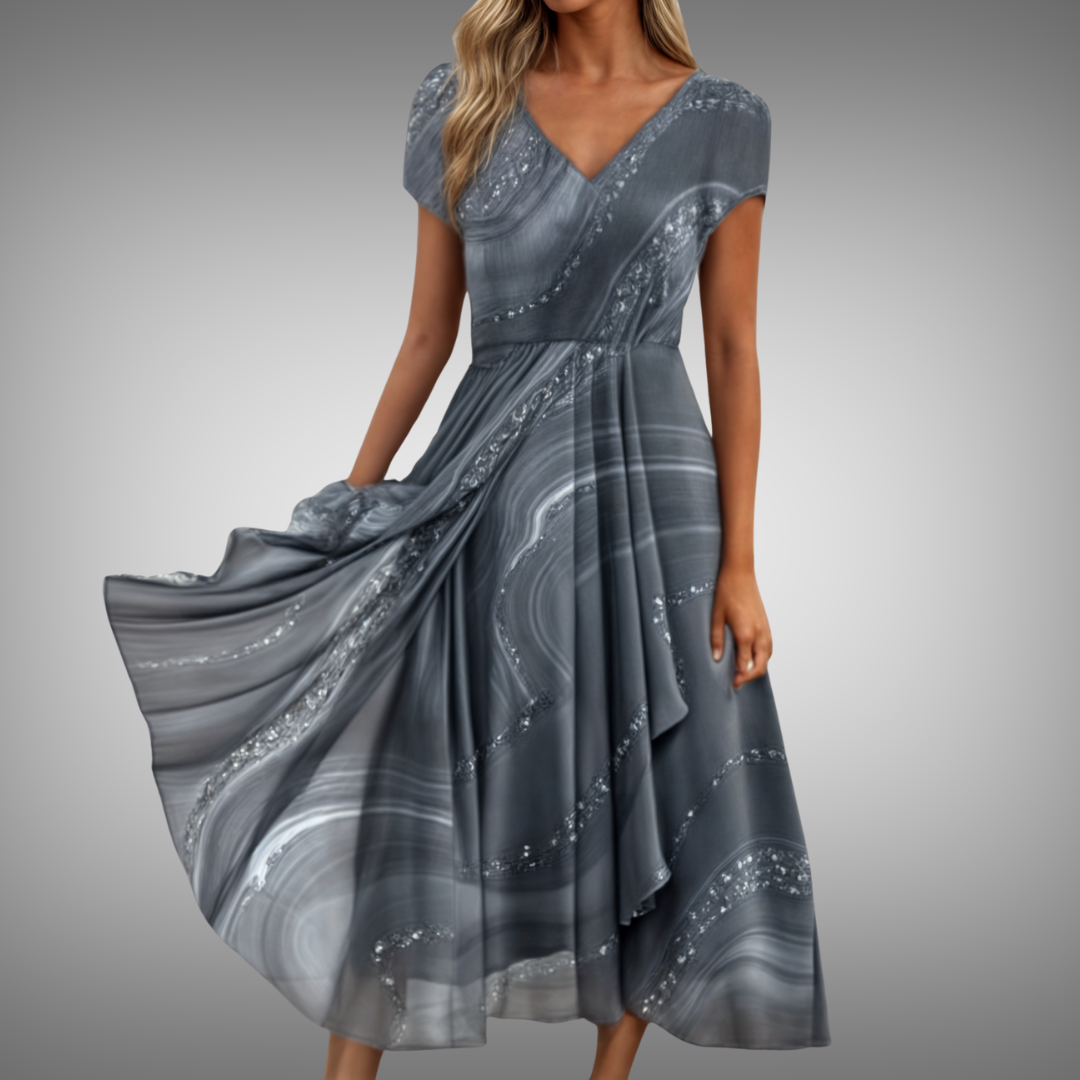 Leviana® | Midi Dress with V-Neck