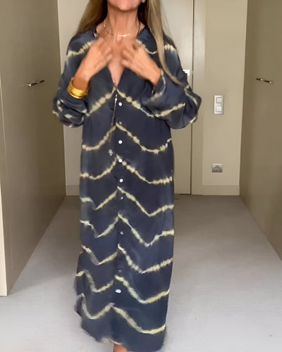 Eva | Bohemian Striped Maxi Dress