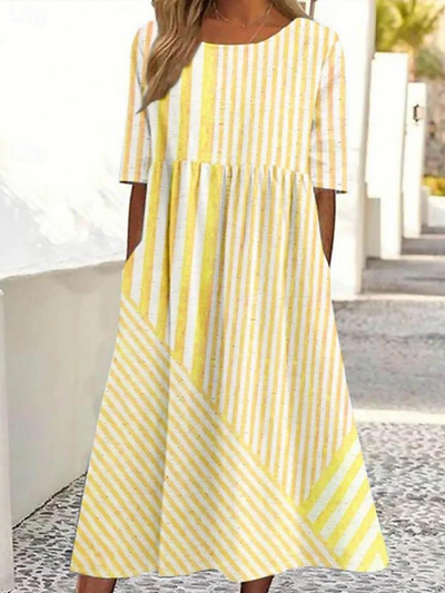 Leviana™ | Comfortable Striped Cotton Dress