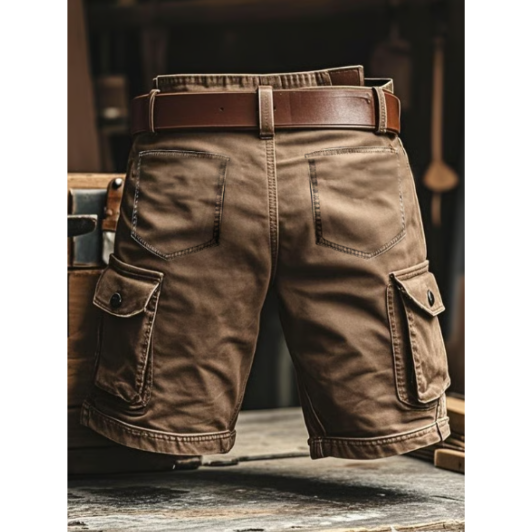 Retro multifunctional cargo shorts for men in ripstop
