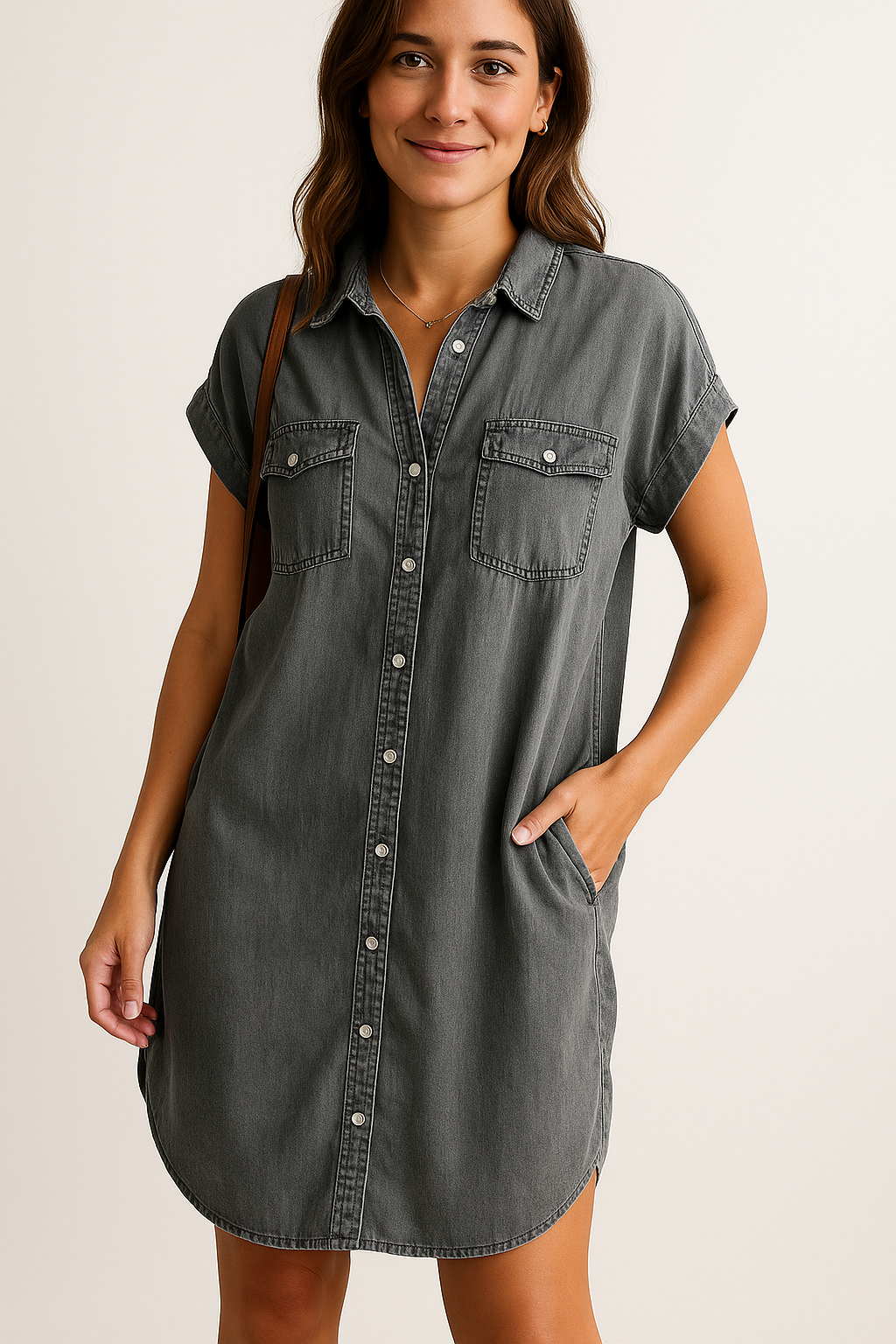Elise | Modern Denim Shirt Dress