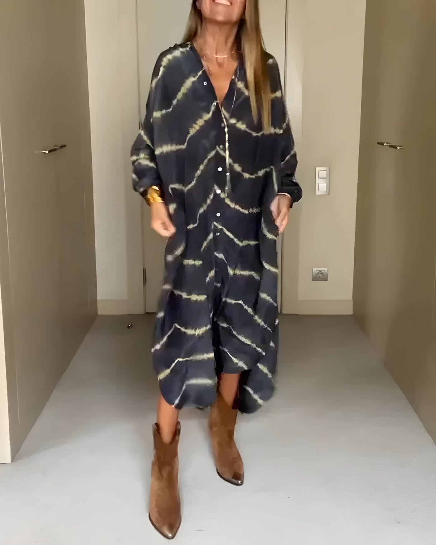 Eva | Bohemian Striped Maxi Dress