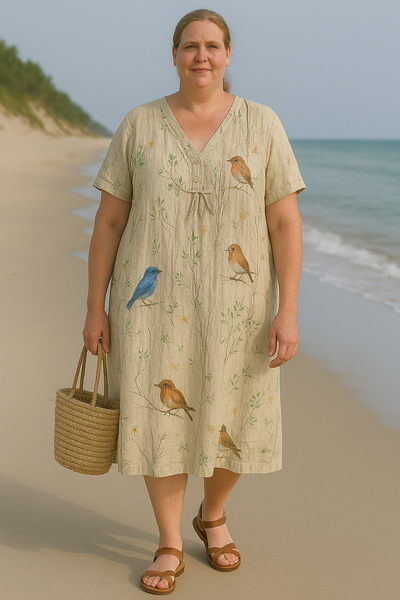 BEGONIA Floral Tummy-Hiding Dress