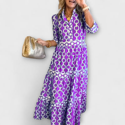 Juliette Midi Dress with Chain Pattern