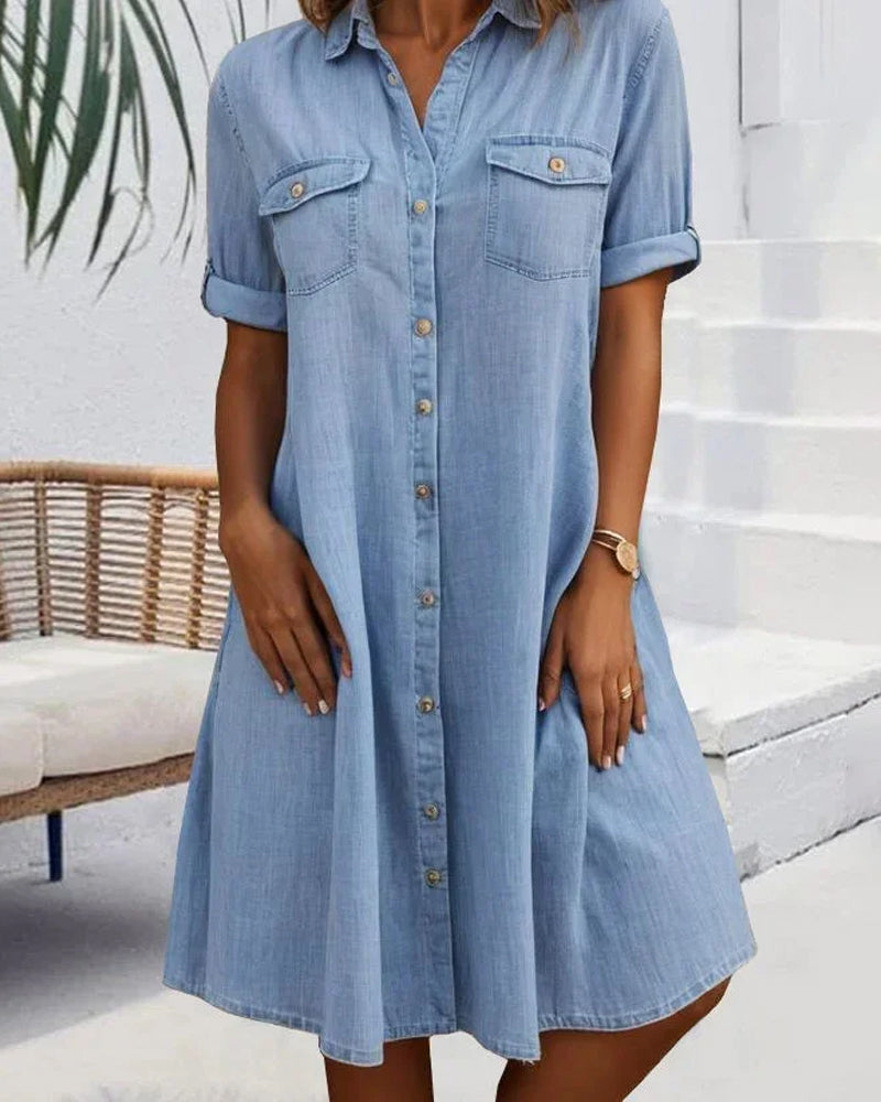 Elise  | Casual Denim Shirt Dress