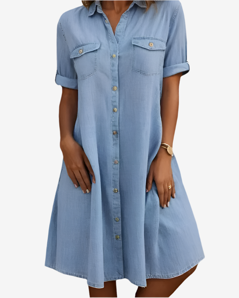 Elise  | Casual Denim Shirt Dress