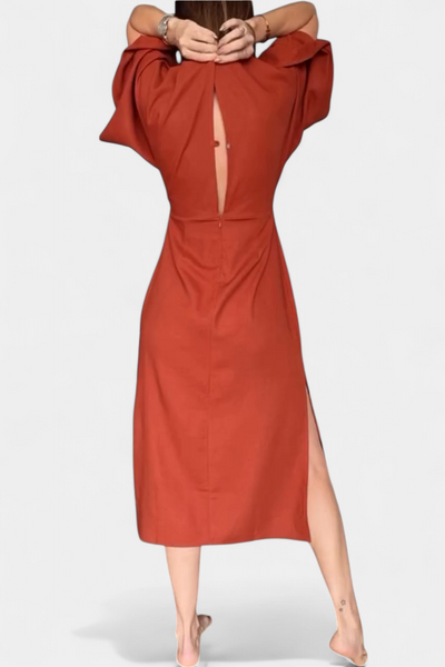 Daphné | Casual Dress with V-Neck and Front Knot