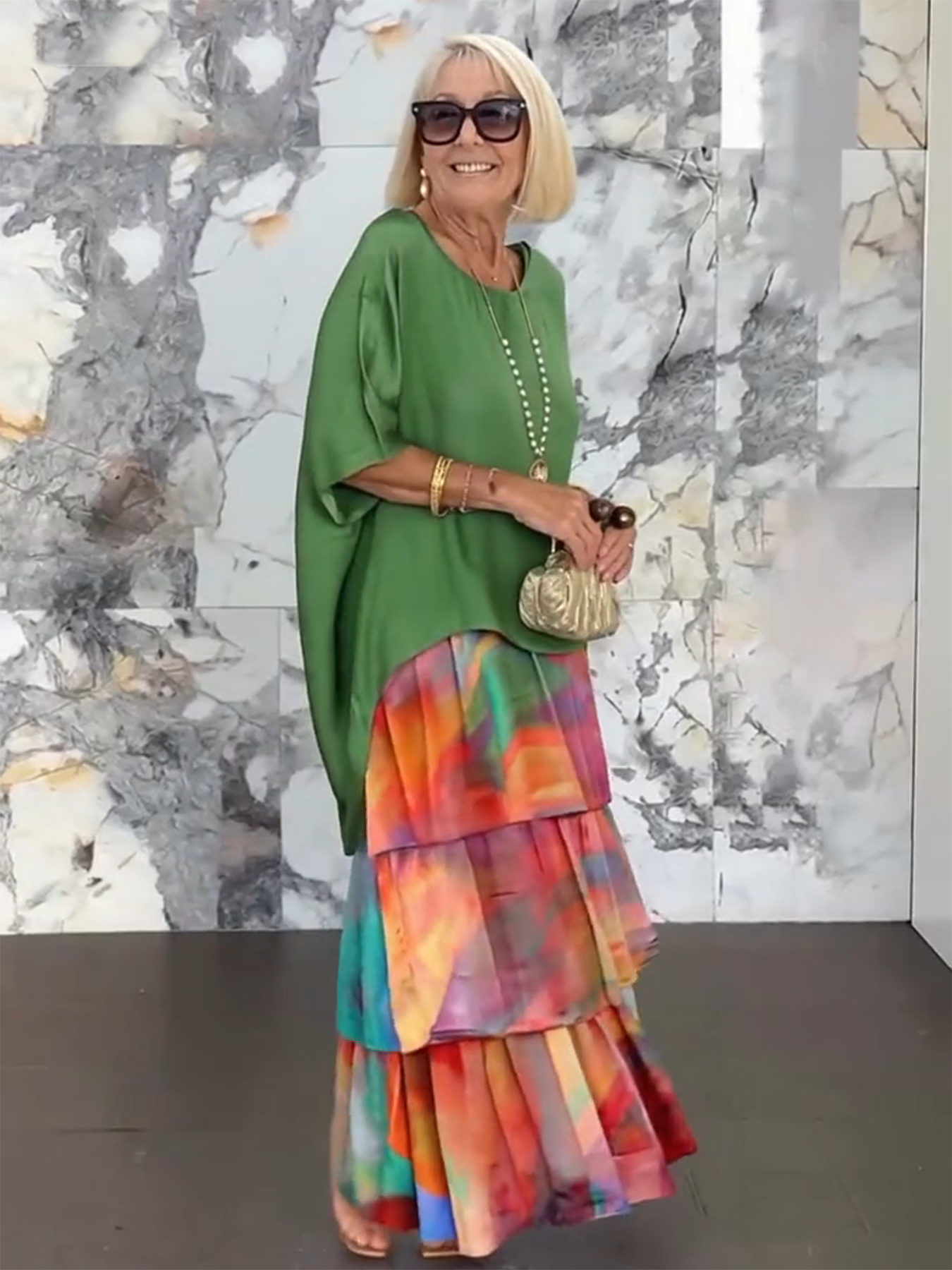 Fiona Gradient Clover Art Print Dress