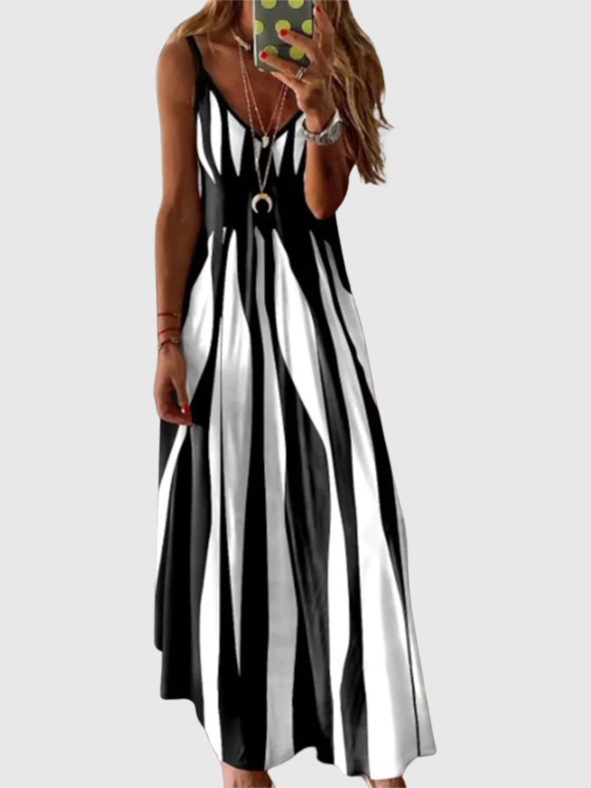 Ariella - Chic Sleeveless Striped Maxi Dress