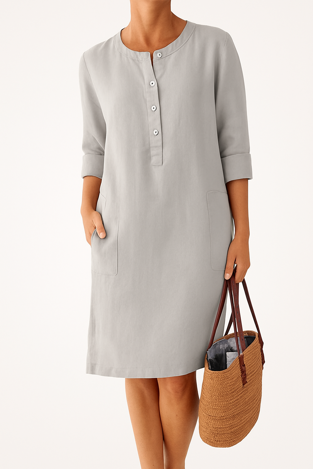 Elise | Long Sleeve Linen Dress