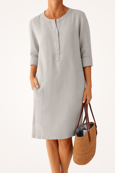 Elise | Long Sleeve Linen Dress
