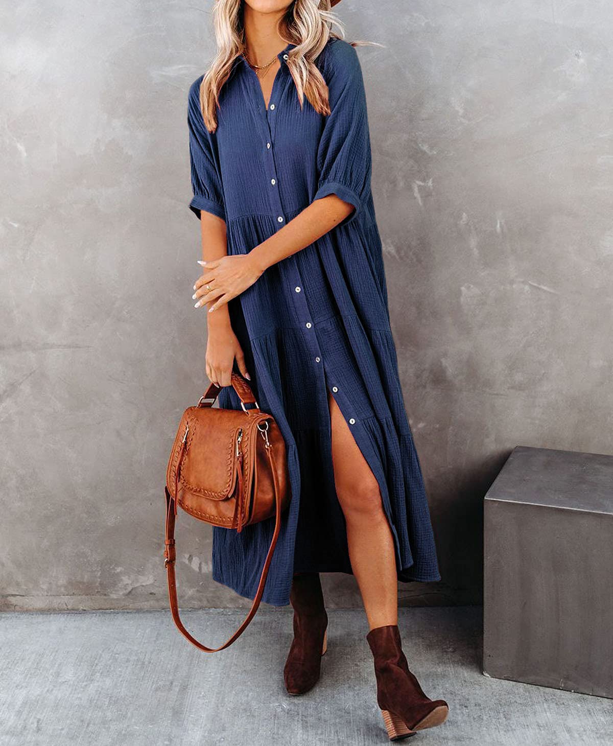 Elise | Luxurious Ruffled Shirt Dress