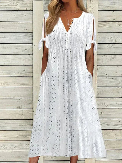 Odessia Dress | Summer Eyelet Midi Dress