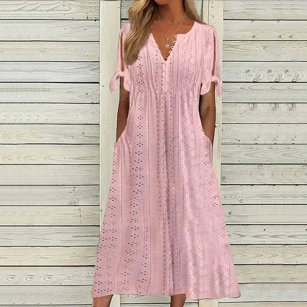 Odessia Dress | Summer Eyelet Midi Dress