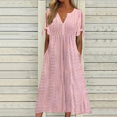 Odessia Dress | Summer Eyelet Midi Dress