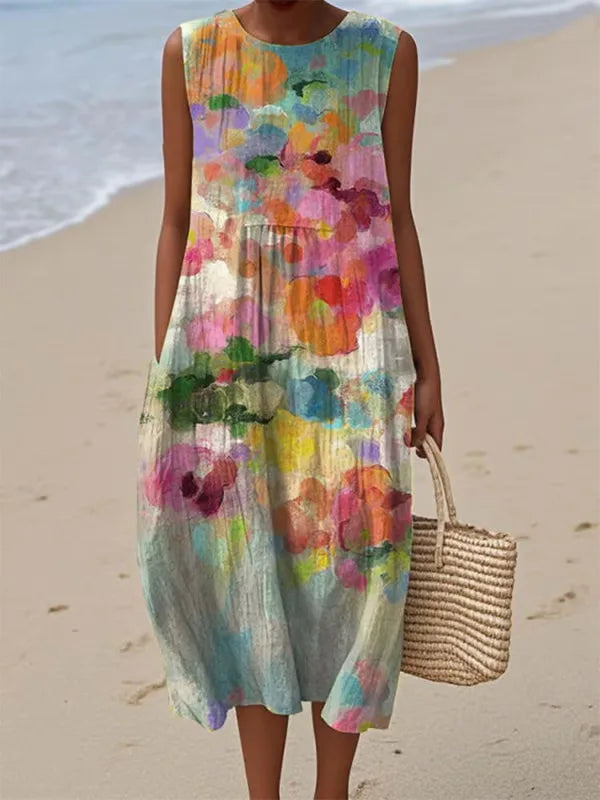 Adelina | Long Summer Dress Floral Patchwork