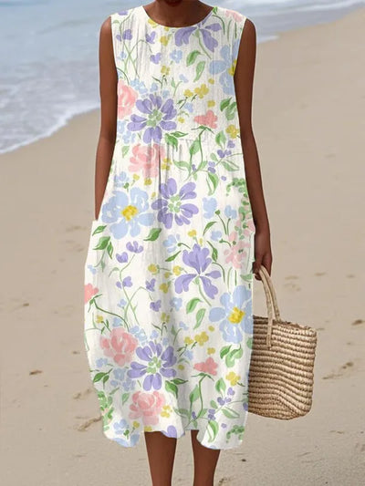 Adelina | Long Summer Dress Floral Patchwork