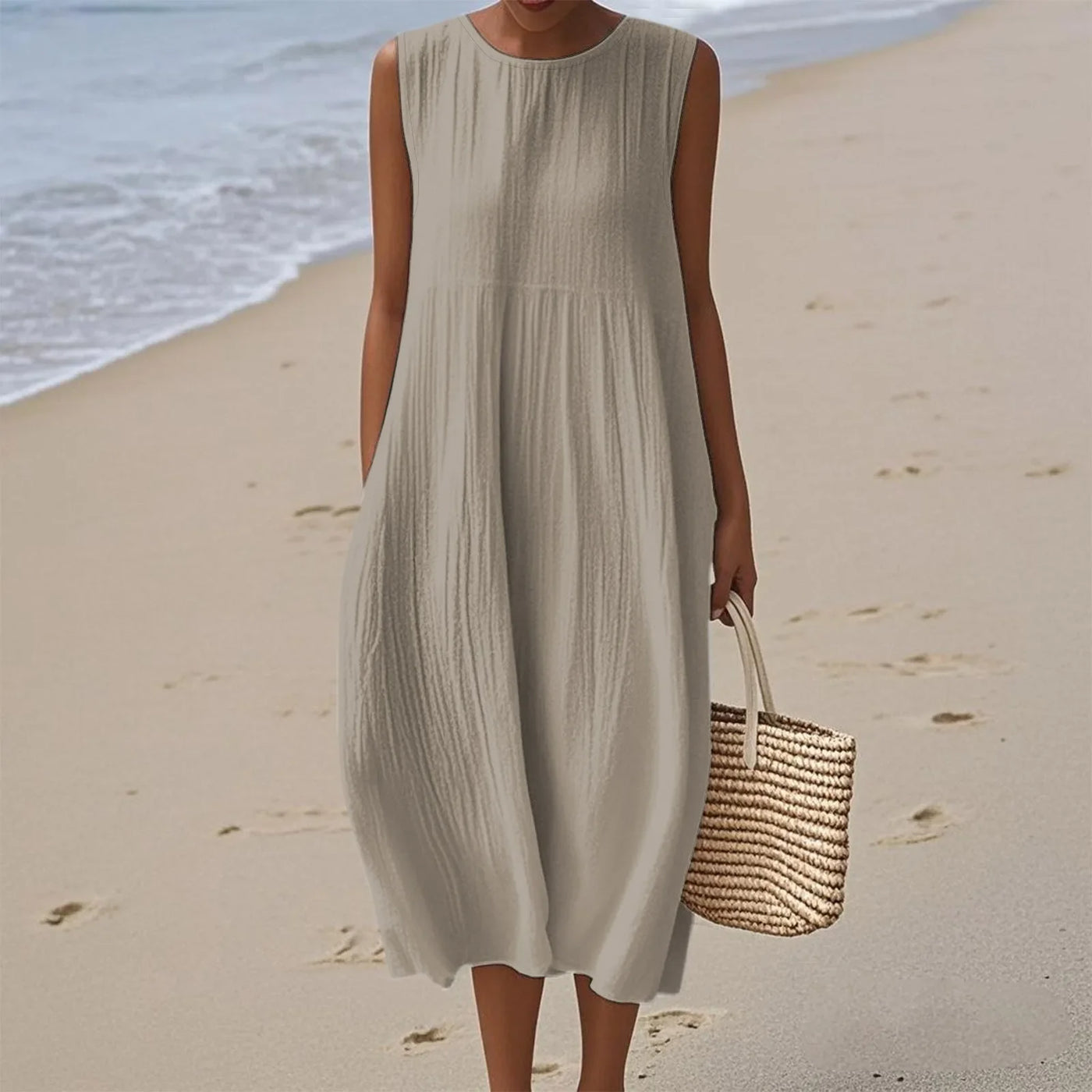 Sienna | Midi Sleeveless Dress for Effortless Summer Style