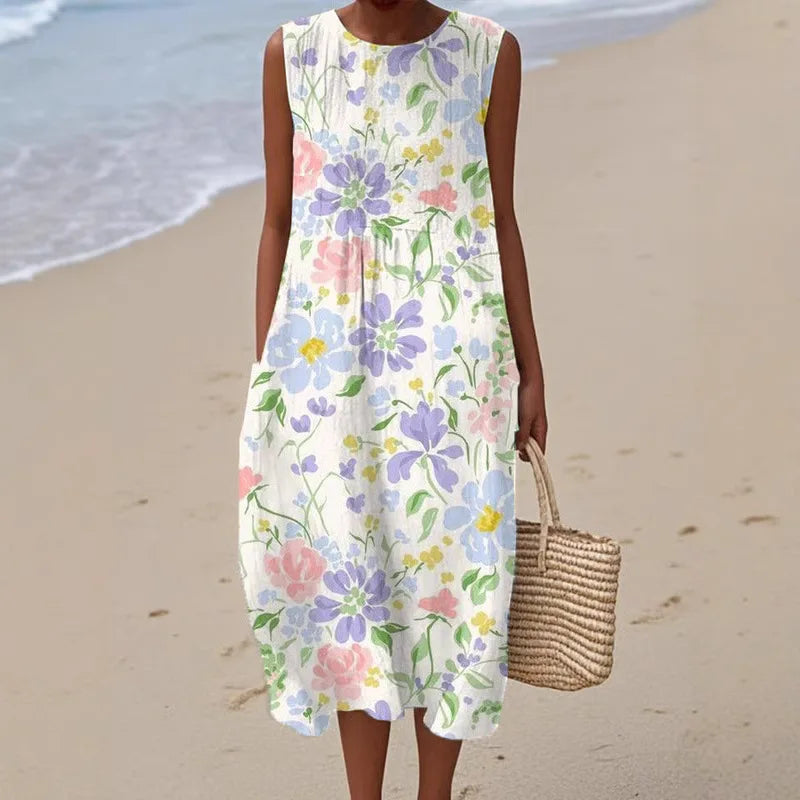Adelina | Long Summer Dress Floral Patchwork