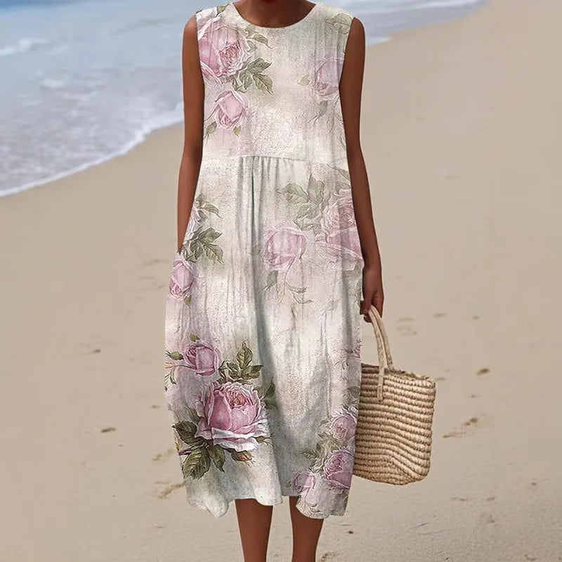 Adelina | Long Summer Dress Floral Patchwork