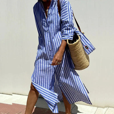 Elise | Classic Striped Shirt Dress