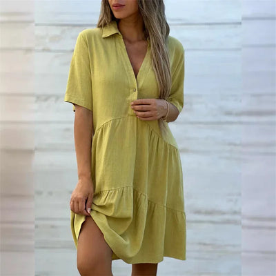 Sofia | Lightweight summer dress with buttons and flared cut