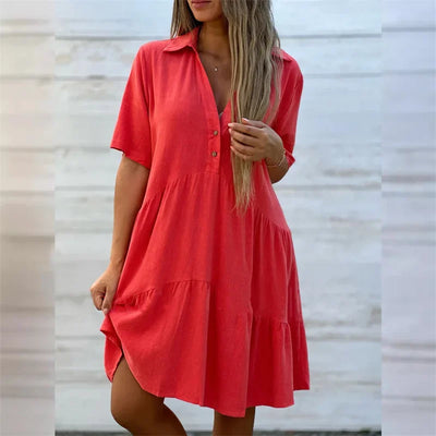 Sofia | Lightweight summer dress with buttons and flared cut