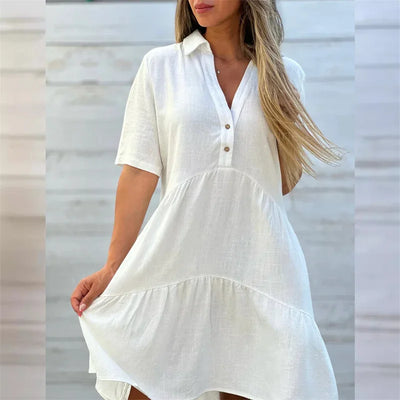 Sofia | Lightweight summer dress with buttons and flared cut