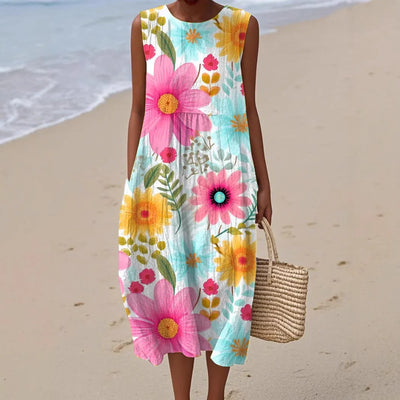 Adelina | Long Summer Dress Floral Patchwork