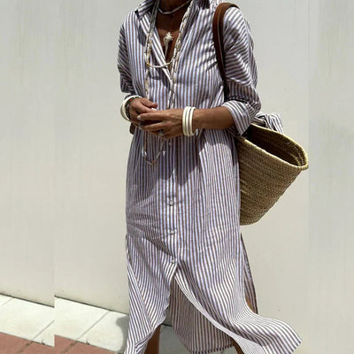 Elise | Classic Striped Shirt Dress