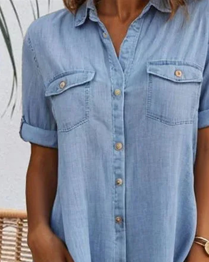 Elise  | Casual Denim Shirt Dress
